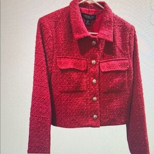 Rachel Zoe Red Textured Women's Jacket